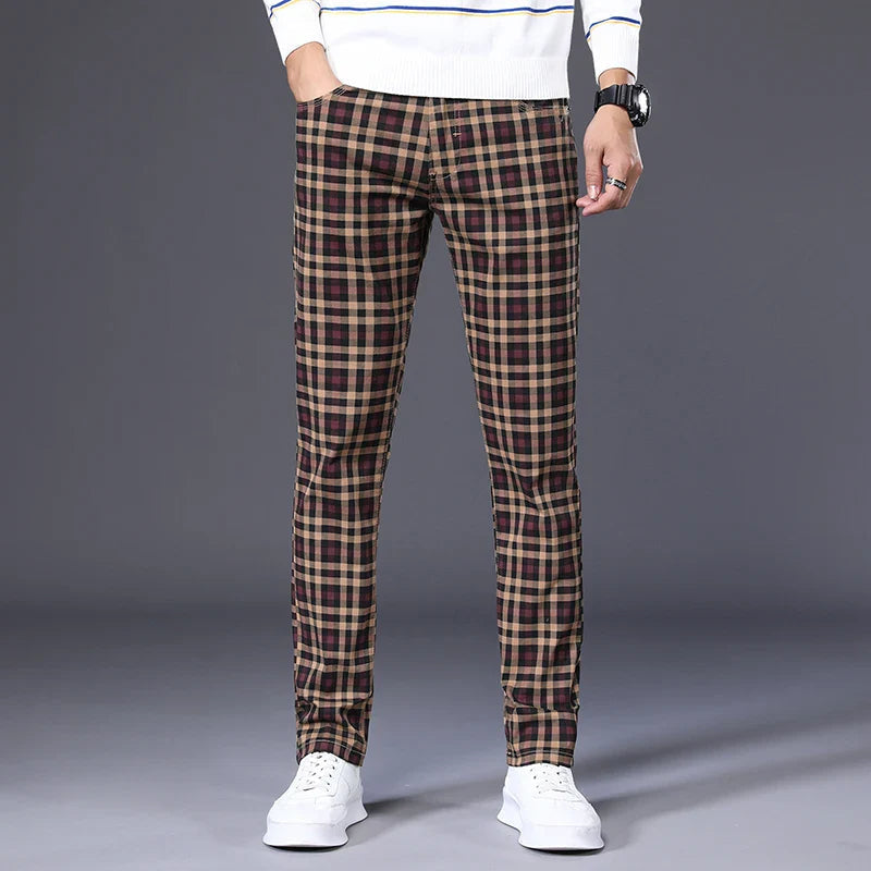 Calça Casual Masculina Xadrez Romenzi RZ010