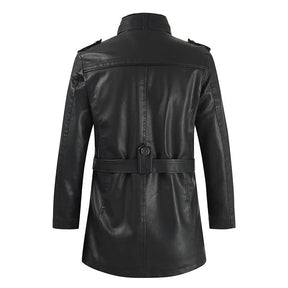 Jaqueta Longa de Couro Masculina