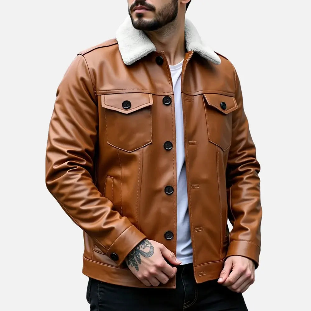 Jaqueta de Couro Masculina Romenzi RZ027
