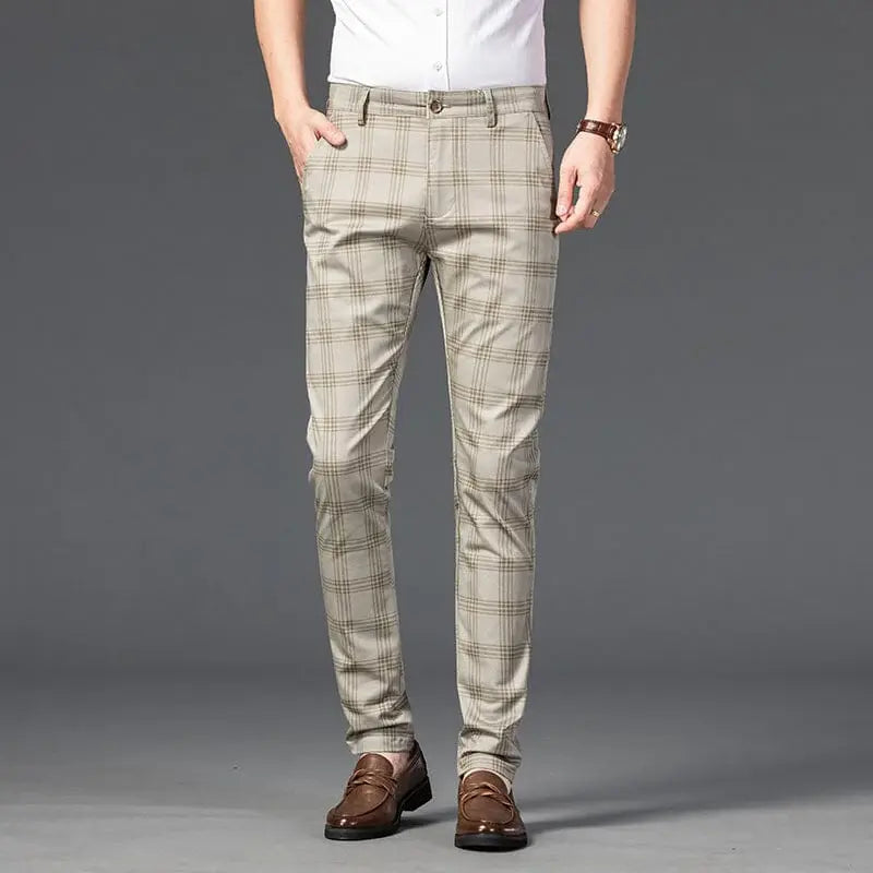 Calça Casual Masculina Xadrez Listrada Romenzi RZ257