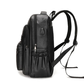Mochila de Couro Masculina Romenzi RZ072 - Resistente à Água, com USB e Antifurto