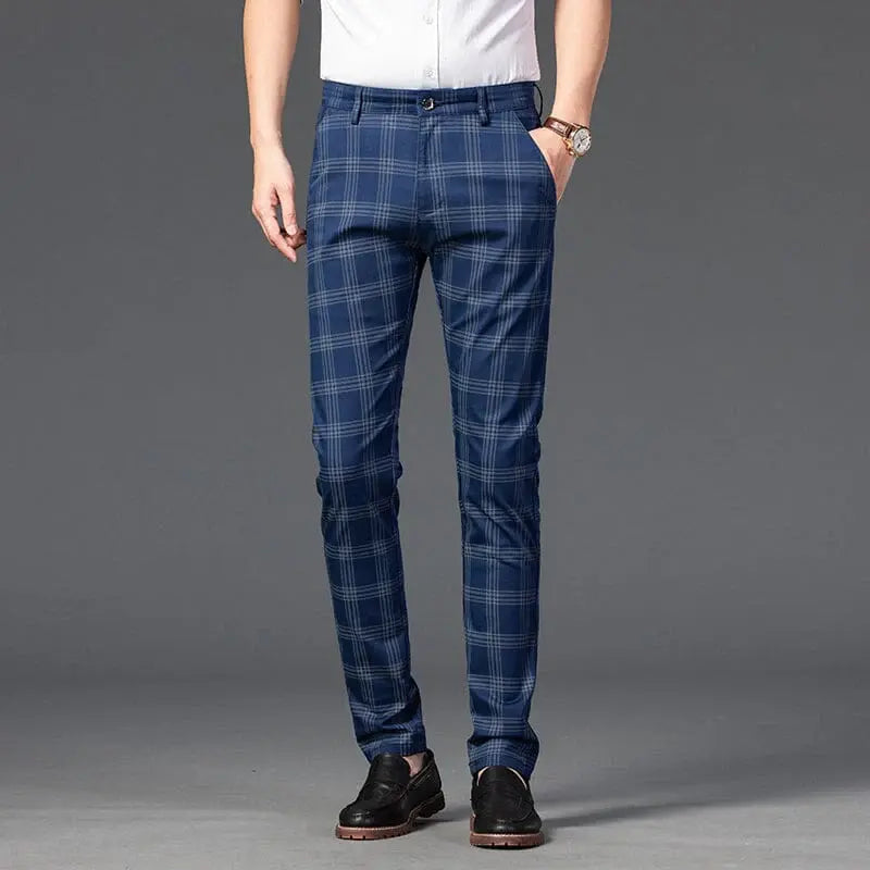 Calça Casual Masculina Xadrez Listrada Romenzi RZ257