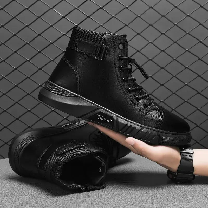 Bota de Couro Masculina Romenzi Black RZ280