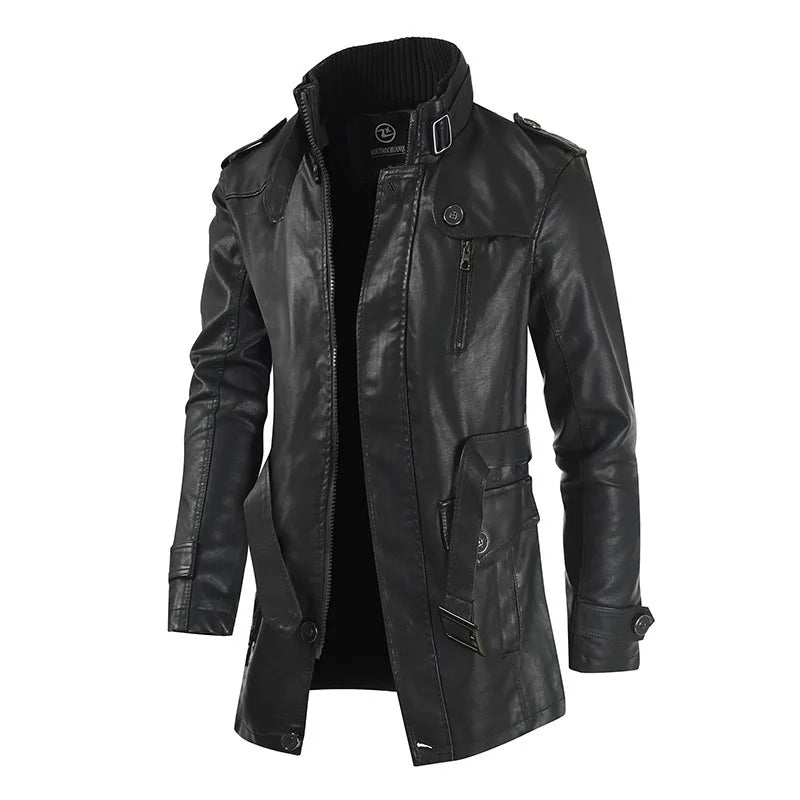 Jaqueta Longa de Couro Masculina Romenzi RZ118