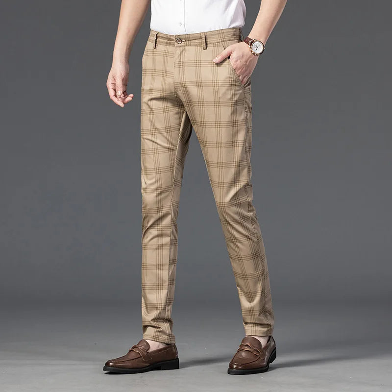 Calça Casual Masculina Xadrez Listrada Romenzi RZ257