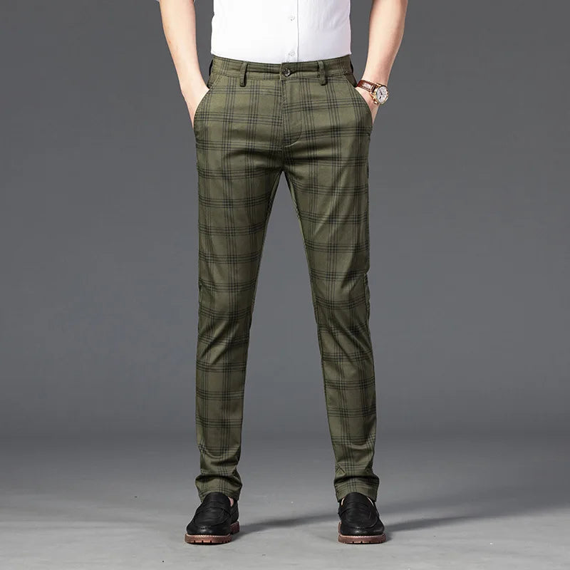 Calça Casual Masculina Xadrez Listrada Romenzi RZ257