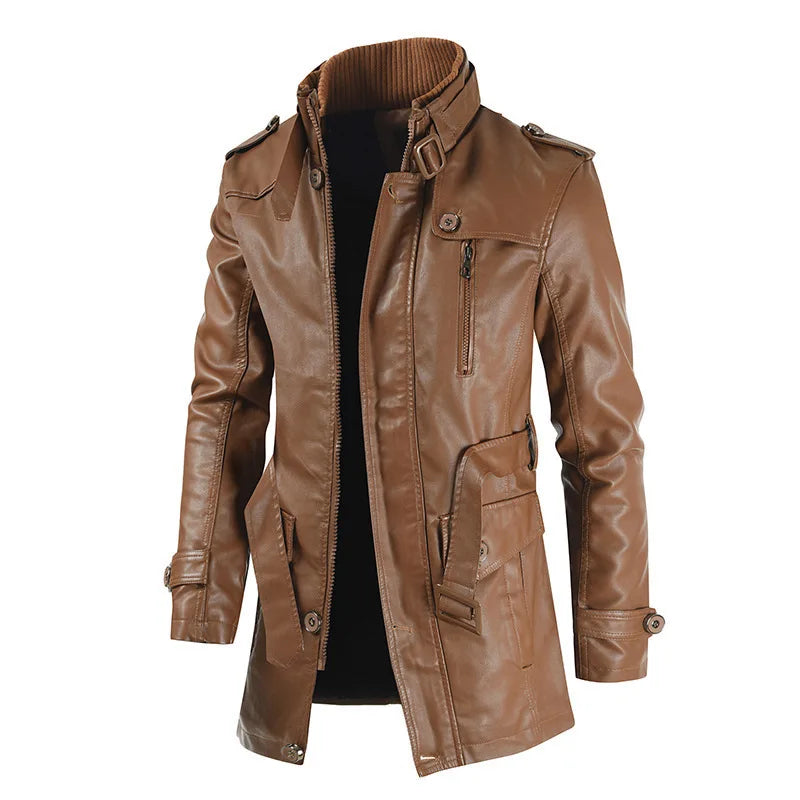 Jaqueta Longa de Couro Masculina Romenzi RZ118