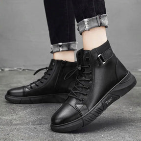 Bota de Couro Masculina Romenzi Black RZ280