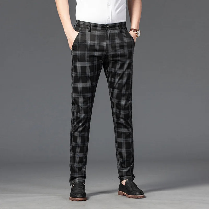 Calça Casual Masculina Xadrez Listrada Romenzi RZ257