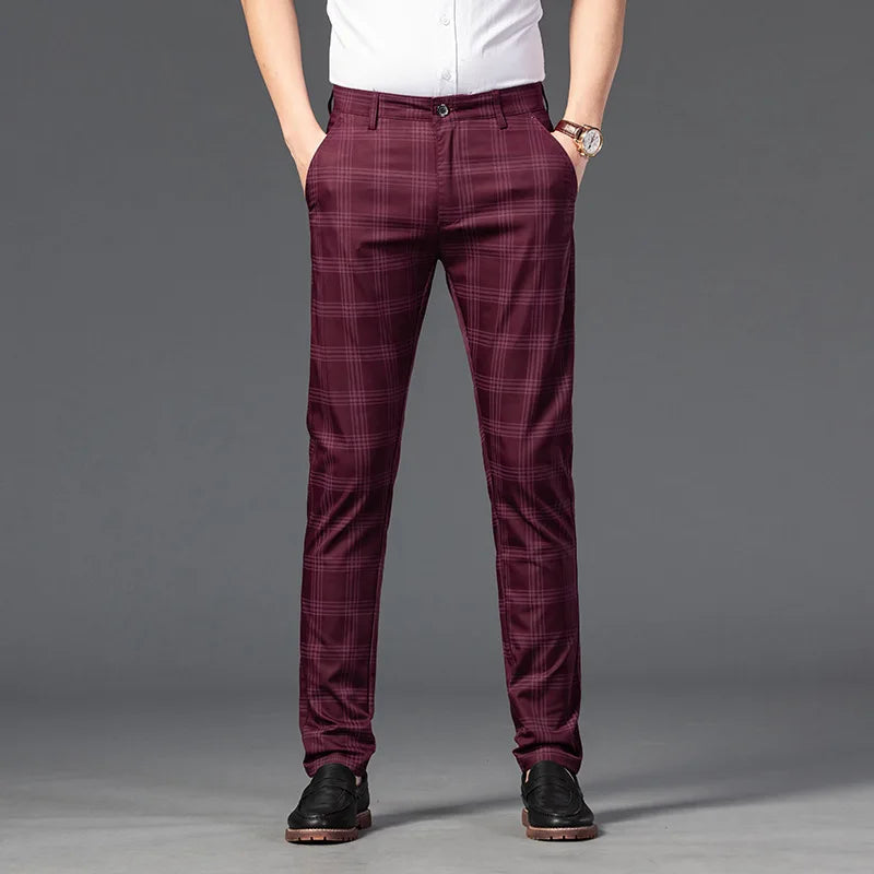 Calça Casual Masculina Xadrez Listrada Romenzi RZ257