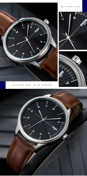 Relógio Masculino de Couro Yazole - Elegância e Estilo